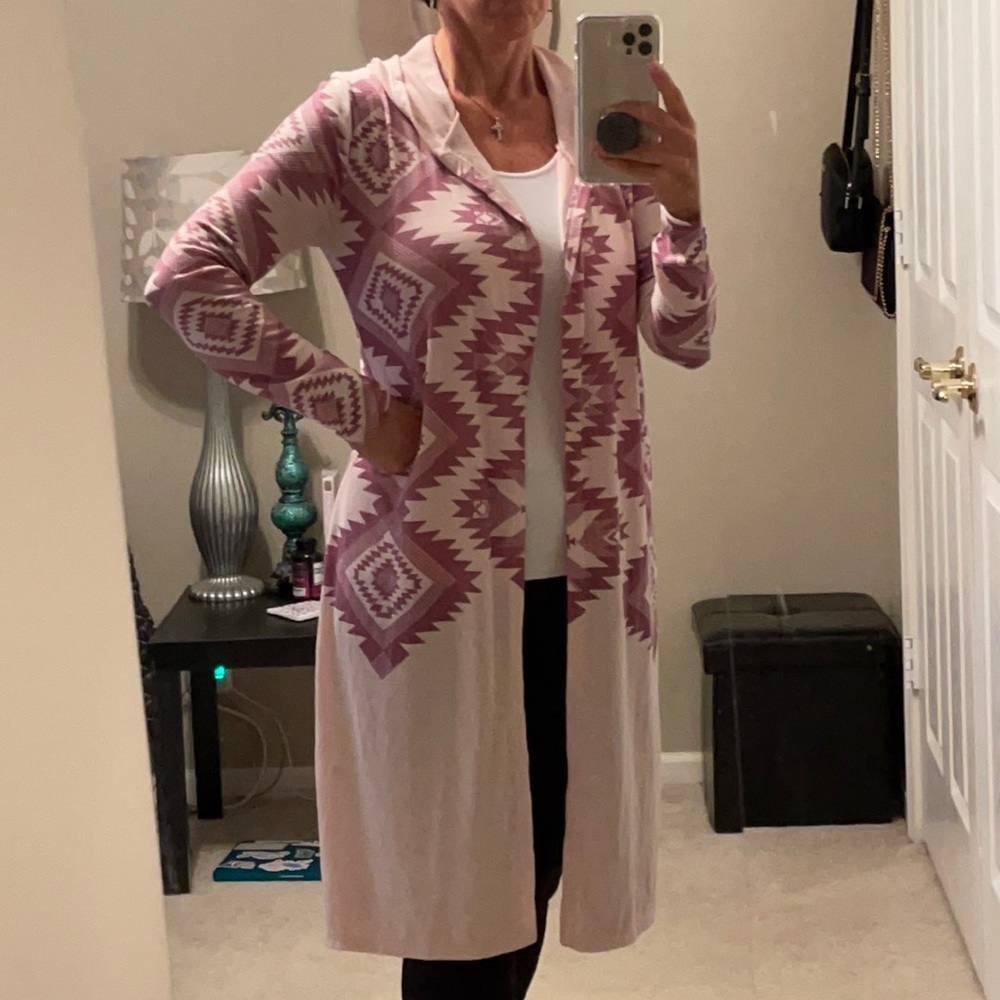 NWT Poof! Lightweight duster sweater w/ hood - Picture 4 of 10